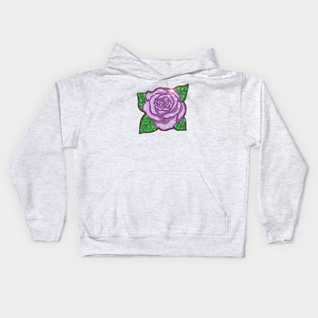 Purple Sequin Rose Kids Hoodie by Annelie